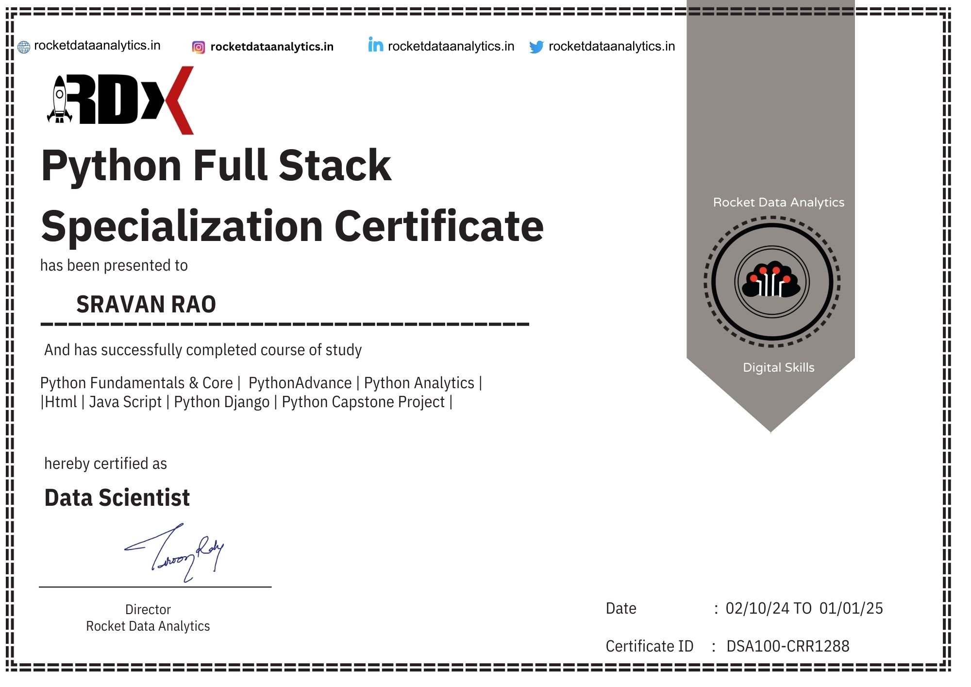 RDX_Python Full Stack 2025